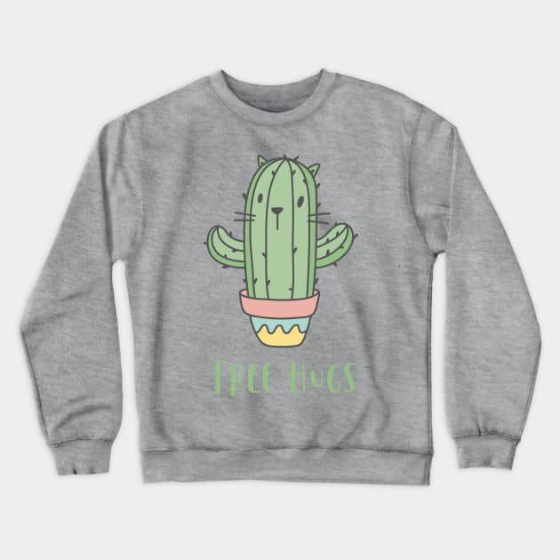 Free Hugs: Cactus Crewneck Sweatshirt by Gsproductsgs